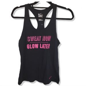 Nike Dri Fit Muscle Tank Sweat Now Glow Later Tank Top Medium